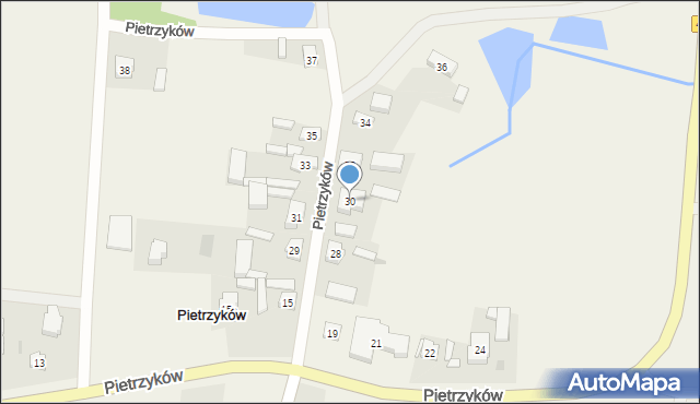 Pietrzyków, Pietrzyków, 30, mapa Pietrzyków