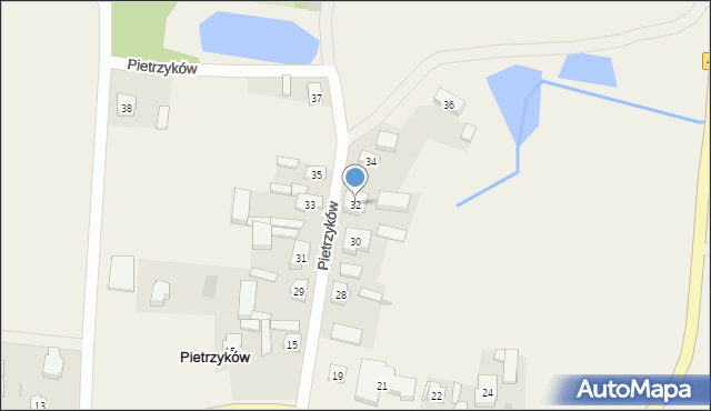 Pietrzyków, Pietrzyków, 32, mapa Pietrzyków
