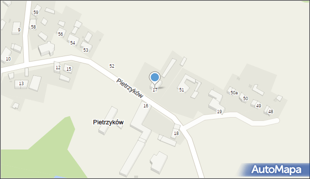 Pietrzyków, Pietrzyków, 17, mapa Pietrzyków