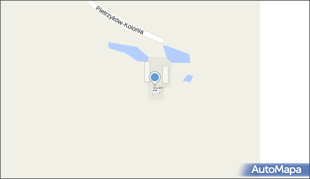 Pietrzyków-Kolonia, Pietrzyków-Kolonia, 22, mapa Pietrzyków-Kolonia