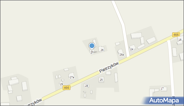Pietrzyków-Kolonia, Pietrzyków-Kolonia, 27, mapa Pietrzyków-Kolonia