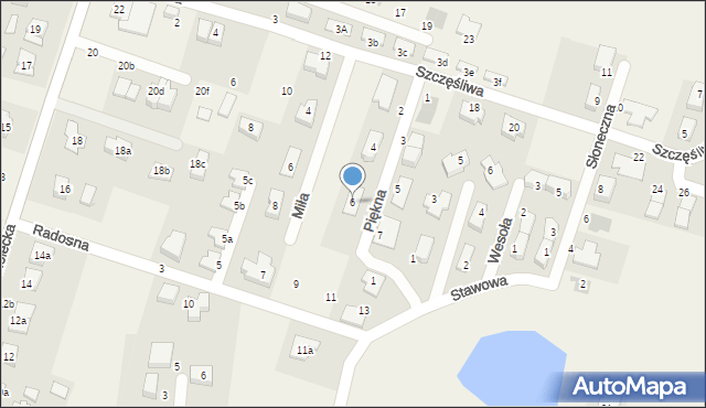 Pietrzykowice, Piękna, 6, mapa Pietrzykowice