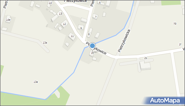 Pietrzykowice, Pietrzykowice, 10, mapa Pietrzykowice