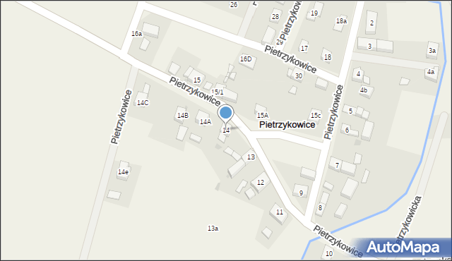 Pietrzykowice, Pietrzykowice, 14, mapa Pietrzykowice