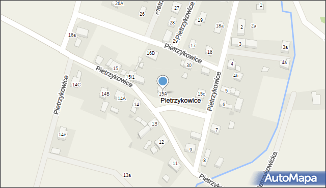 Pietrzykowice, Pietrzykowice, 15A, mapa Pietrzykowice