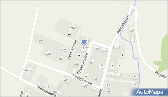 Pietrzykowice, Pietrzykowice, 24, mapa Pietrzykowice
