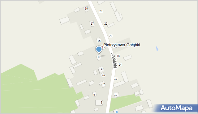 Pietrzykowo-Gołąbki, Pietrzykowo-Gołąbki, 11, mapa Pietrzykowo-Gołąbki