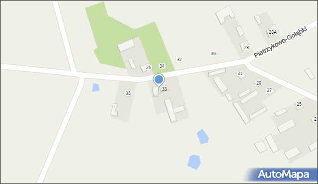 Pietrzykowo-Gołąbki, Pietrzykowo-Gołąbki, 33A, mapa Pietrzykowo-Gołąbki