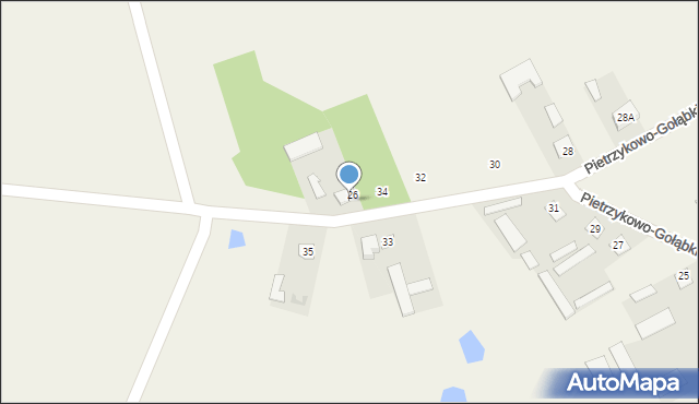 Pietrzykowo-Gołąbki, Pietrzykowo-Gołąbki, 36, mapa Pietrzykowo-Gołąbki