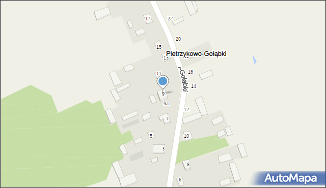 Pietrzykowo-Gołąbki, Pietrzykowo-Gołąbki, 9, mapa Pietrzykowo-Gołąbki