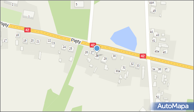 Pięty, Pięty, 28, mapa Pięty