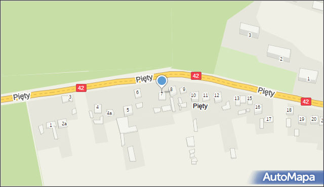 Pięty, Pięty, 7, mapa Pięty