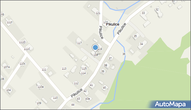 Pikulice, Pikulice, 118, mapa Pikulice
