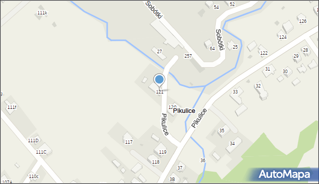 Pikulice, Pikulice, 121, mapa Pikulice