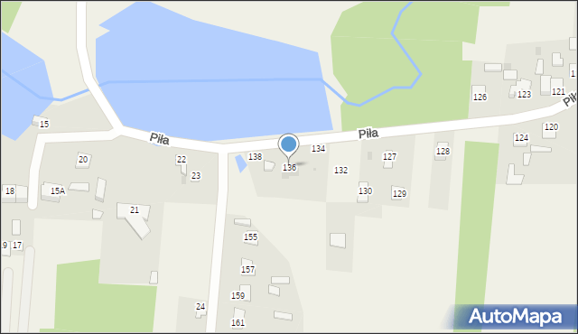 Piła, Piła, 136, mapa Piły