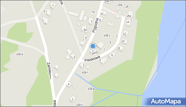 Piła, Piaskowa, 1A, mapa Piły