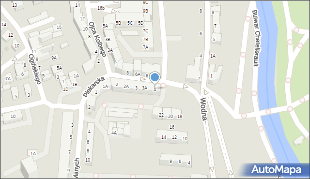 Piła, Piekarska, 4, mapa Piły