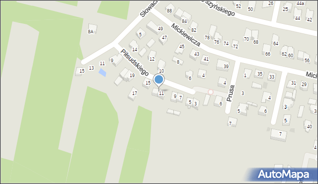 Pilawa, Piłsudskiego Józefa, marsz., 13, mapa Pilawa