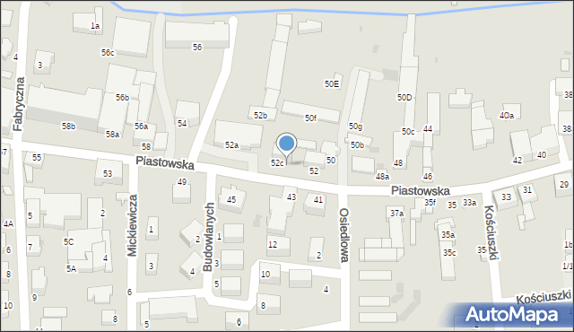 Piława Górna, Piastowska, 52d, mapa Piława Górna