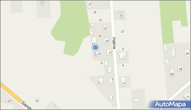 Pilchów, Piękna, 11, mapa Pilchów