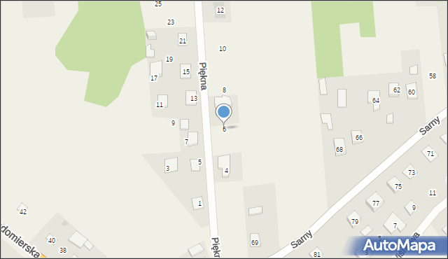 Pilchów, Piękna, 6, mapa Pilchów