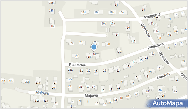 Pilchowice, Piaskowa, 16, mapa Pilchowice