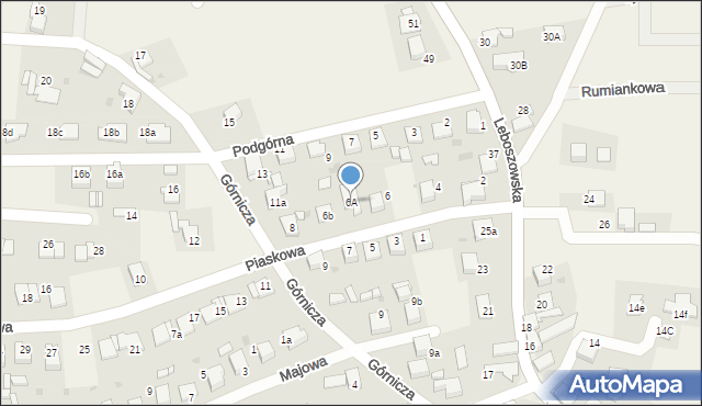 Pilchowice, Piaskowa, 6A, mapa Pilchowice