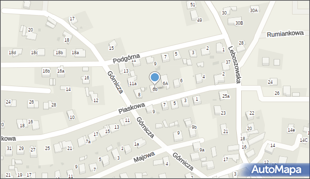 Pilchowice, Piaskowa, 6b, mapa Pilchowice