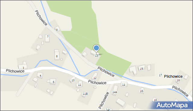 Pilchowice, Pilchowice, 13, mapa Pilchowice
