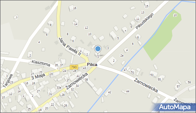 Pilica, Piłsudskiego Józefa, marsz., 1, mapa Pilica