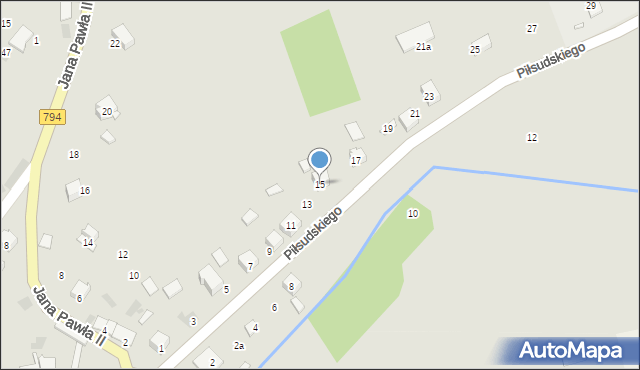Pilica, Piłsudskiego Józefa, marsz., 15, mapa Pilica
