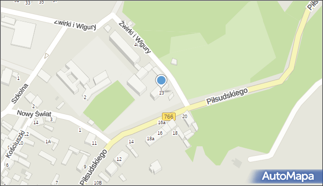 Pińczów, Piłsudskiego Józefa, marsz., 13, mapa Pińczów