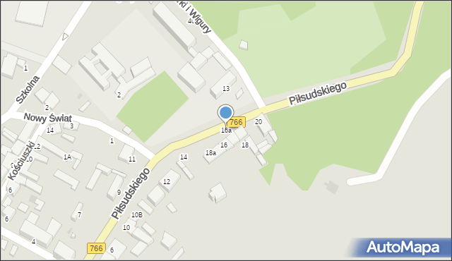 Pińczów, Piłsudskiego Józefa, marsz., 16a, mapa Pińczów