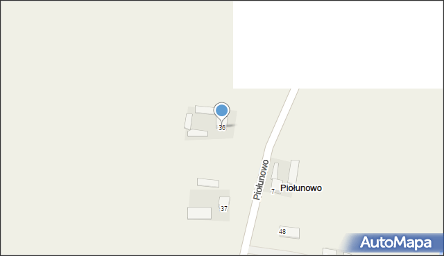 Piołunowo, Piołunowo, 36, mapa Piołunowo