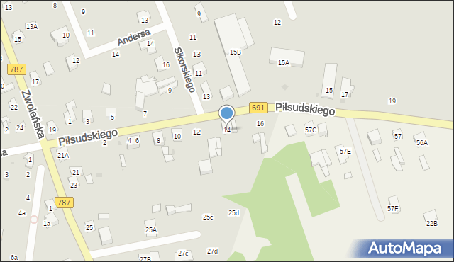 Pionki, Piłsudskiego Józefa, marsz., 14, mapa Pionki