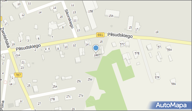 Pionki, Piłsudskiego Józefa, marsz., 14b, mapa Pionki