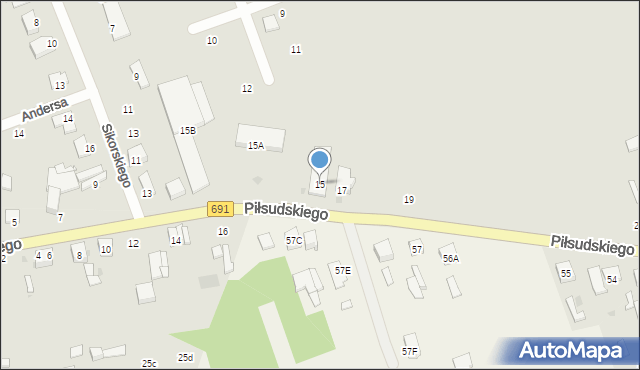 Pionki, Piłsudskiego Józefa, marsz., 15, mapa Pionki