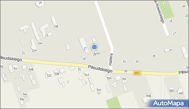 Pionki, Piłsudskiego Józefa, marsz., 29, mapa Pionki