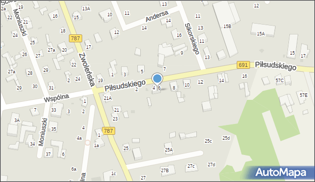 Pionki, Piłsudskiego Józefa, marsz., 4/6, mapa Pionki