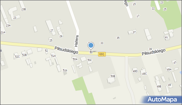 Pionki, Piłsudskiego Józefa, marsz., 50, mapa Pionki
