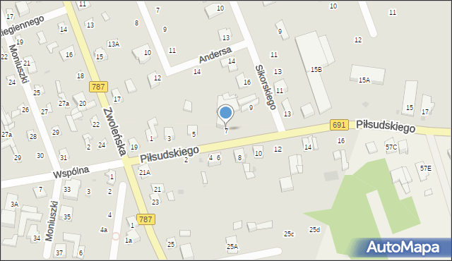 Pionki, Piłsudskiego Józefa, marsz., 7, mapa Pionki