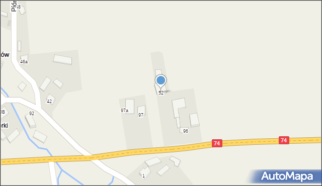 Piórków, Piórków, 52, mapa Piórków