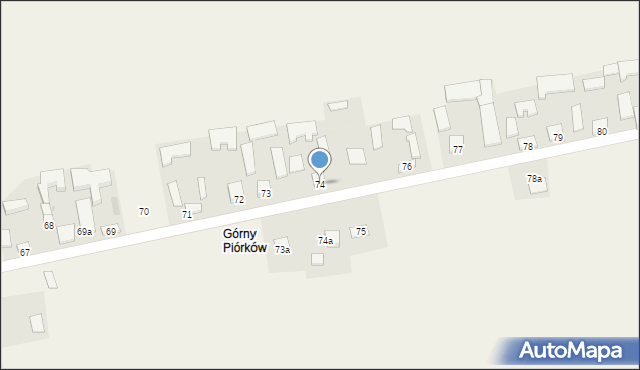 Piórków, Piórków, 74, mapa Piórków