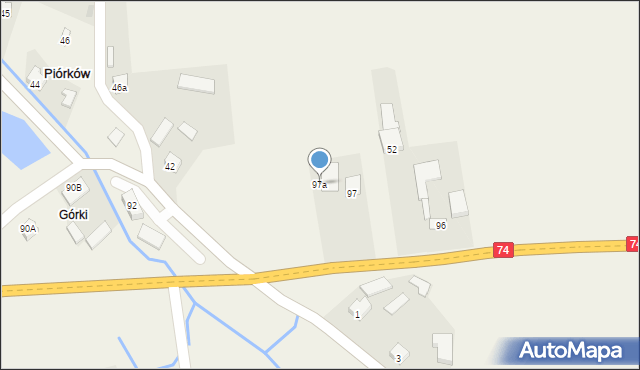 Piórków, Piórków, 97a, mapa Piórków