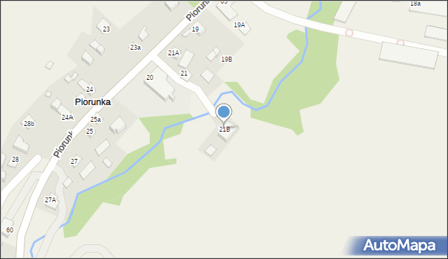 Piorunka, Piorunka, 21B, mapa Piorunka