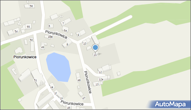 Piorunkowice, Piorunkowice, 11, mapa Piorunkowice