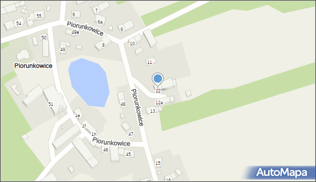 Piorunkowice, Piorunkowice, 12, mapa Piorunkowice