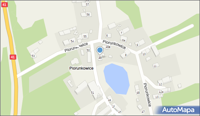 Piorunkowice, Piorunkowice, 49, mapa Piorunkowice