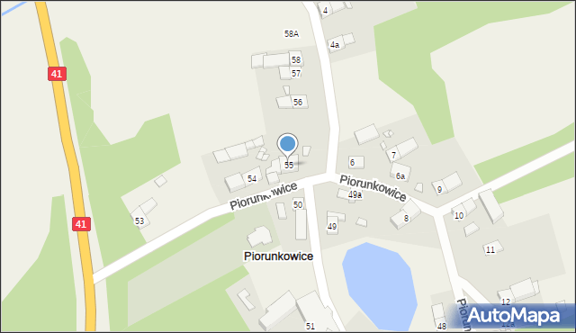 Piorunkowice, Piorunkowice, 55, mapa Piorunkowice