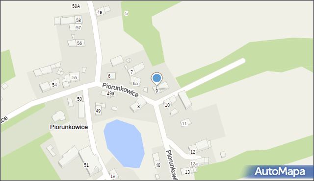 Piorunkowice, Piorunkowice, 9, mapa Piorunkowice